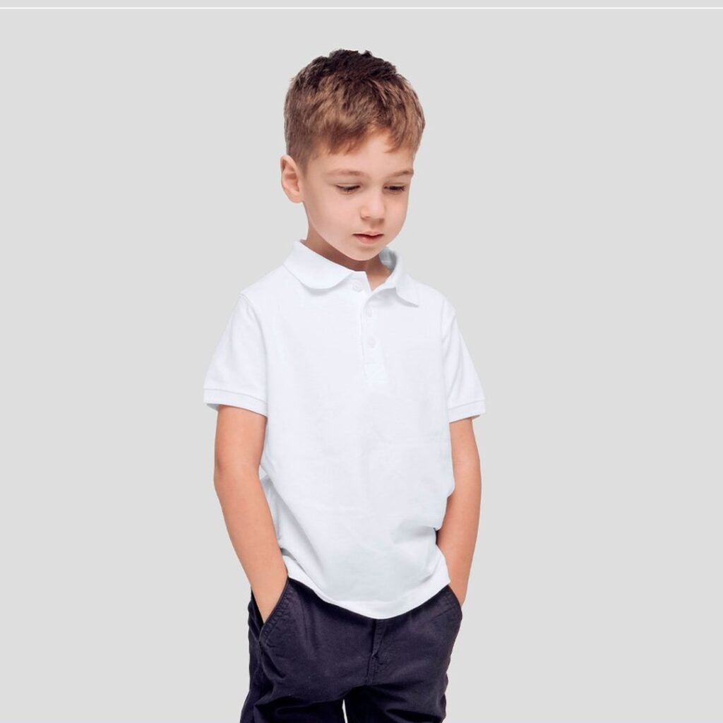 Polo Marcasita Niño Blanco